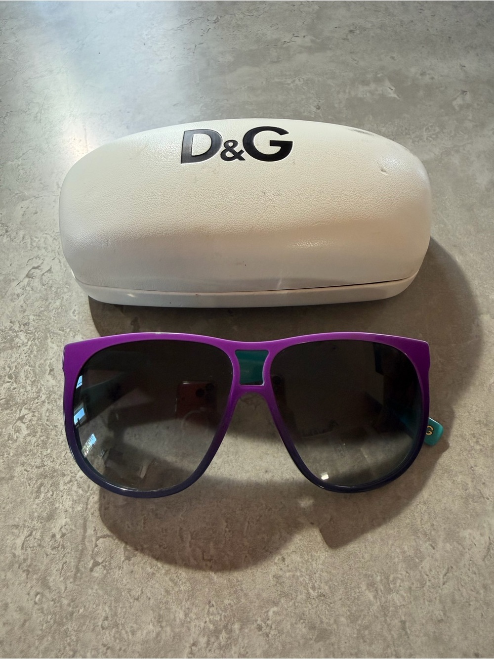 D&G Dolce & Gabbana Y2K Purple & Teal Sunglasses w/ Case (DG 3076)
